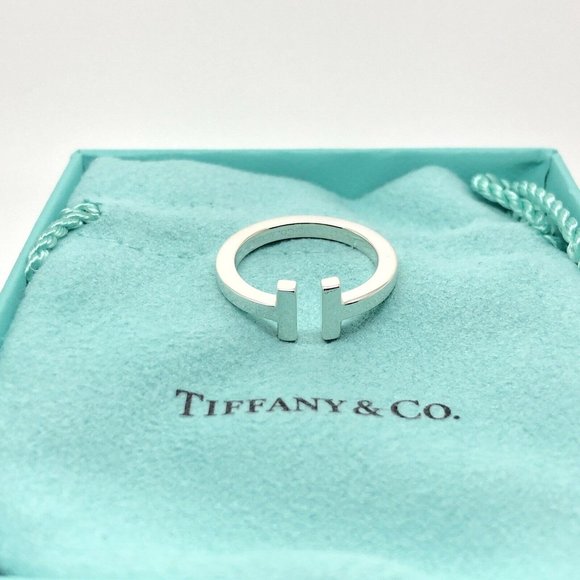 Tiffany & Co. Jewelry - Tiffany & Co Sterling Silver T Ring Size 8